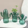 Vases Vase nordique verre Cactus en forme de bouteille hydroponique pot de fleur bureau petite maison bureau décoration artisanat