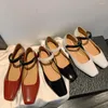 Robe chaussures fedonas printemps été femmes pompes talons bas bout carré en cuir véritable concis couleurs mélangées décontracté travail femme de base