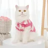 Camisa de vestuário para cães moda listrada pet lapela camiseta para cães pequenos gatos respirável confortável duas pernas pulôver filhote de cachorro menina