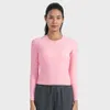 Lu Align Ribbed Women's T-Shirt Sports Women Long Sleeve T-shirt All It Takes Elastic Long Sleeve Shirt Quick Drying Running Fitness Lemon Sports 2024