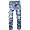hot Sale New Mens Ripped Hole Jeans Casual Slim Skinny Blue Jeans para hombre Men Trousers Fi Male Hip hop Denim Pants t4Dt#