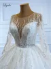 liyuke skin nude nude of v neckline ball gown withing dr with Sparkle lace vestido de noiva Court Train b7x6＃