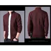 autunno / inverno Nuovo maglione cardigan lavorato a maglia con collo alto e collo alto ispessito per uomo F7nq #