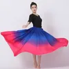 Kjolar kvinnor 2024 sommar och höst elastisk midja hög elegant lång klänning bohemisk chiffong kjolkläder p900