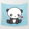 Wandteppiche, niedlicher Kawaii-Panda mit Herz, Wandteppich, Hintergrund, Wandverkleidung, Heimdekoration, Decke, Schlafzimmer zum Aufhängen