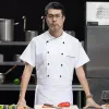 Uniformes de trabalho de cozinha Respirável Trajes de Sushi Chef Garçom Uniforme Manga Curta Catering Food Service Hotel Cooking Jacket w9mX #
