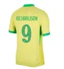 Gracz fanów 2024 Jesus Casemiro Brazils piłkarski koszulki Richarlison Camiseta Raphinha Paqueta Vini Jr Rodrygo Brasil Maillots Football Shirt Men Kids Mundlid