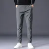 Jesienne zimowe męskie spodnie Business Slim Slim Fit Elastyczna talia Jogger Koreański klasyczny klasyczny czarny szary spodnie Mężczyzna 240319