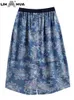 Lih HUA vrouwen Plus Size Denim Rok Lente Chic Elegante Rok Voor Mollige Vrouwen Cott Geweven Rok H6jy #