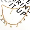 Halsband 5st för kvinnor Bohemian 2020 New Gold Moon Star Choker Golden Necklace Trendy Jewelry