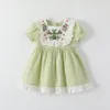 kids baby girls dress summer green clothes Toddlers Clothing BABY childrens girls purple pink summer Dress J86b#