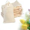 50PCSLOT Natural Cotton Slag påsar DrawString Gaze Bag For Torked Flower Tea Packaging Lagringsarrangör Sacks Custom 240328