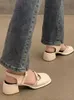 Soygun Yuvarlak Toe Sandalet Ayakkabı Bayanlar Sıradan 2023 Summer Hollow Beach Zarif Kore Moda Partisi Kadın Tasarım 240322