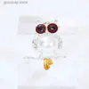 ピンブローチMozog Exquisite Brooch Ultralight Owl Clothing Lapel Pins Popual Alloy Tack Fashion Jewelry Versatile Ornament Daily Decoration Y240329