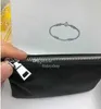 Negozio di onestà Custodia in tela di nylon Mini portafogli da donna per uomo Portachiavi Borsa con tasca con zip nera Porta carte con portachiavi per amante Ke