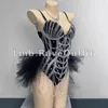 Volle Rhinestes Perlen Spitze Bodysuit Frauen Party Gogo Dance Outfit Sexy Jazz Wear Festival Kostüme Bühne Rave Kleidung XS7151 y8Yw #