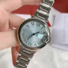 Designer Watchs High Quantity Classic Lake bleu rond Round Roman Hands 33/36 mm Mécanique pour les femmes en acier inoxydable Sapphire Fashion Watch