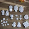 Baking Moulds Fondant Plaster Ornament Mold Monk Strawberry Bear Christmas Snowflake Silicone Molds Cake Decorating Tools