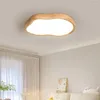 Plafondverlichting Log-stijllamp in de woonkamer Volledig spectrum massief houten wolk Minimalistische Japanse hoofdslaapkamer