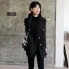 Women's Vests Big Size Women Tweed Jacket Sleeveless Cardigan Vest Korean Chic Tops Pocket Single-breasted Waistcoat Coat