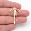 Components 10pcs Gold Bow Knot Charms 33x20mm, 18K Gold Plated Brass Bow Pendant (#GB1744)