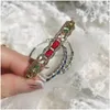 Chain Link Bracelets Lihua French Rainbow Bracelet Womens High-Grade Light Luxury Fashion Plated 18K Minority Temperament Sapphire H Dhhsp