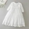 Babymeisjes Dress Lace Princess Dress Infant Jurken Doop Kostuum Baby verjaardag trouwfeestje jurk prom avondjurk 0-24m 240319