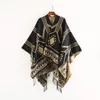 Cloak Pcho Capes 2024 New Indian Nepalese Style Geometric Tasselスプリット女性