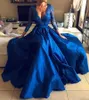Elegante vrouwen Royal Blue Prom Dr Diep V Nek Avond Dr Elegant Princ Lace Patchwork Splt Bruidsmeisje Wedding DR U0BP#