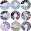 1 Box Mixed 3D Rhinestones Nail Art Decorations Crystal Gems Smycken Guld Ab Shiny Stones Charm Glass Manicure Accessories