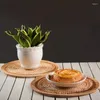 Table Mats 4 Pcs Handmade Rattan Placemat Round Decoration Wicker For Dining Wedding Party BBQ Etc