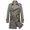 Effen Klassieke Heren Trenchcoat Plus Size Windscherm Hoge Kwaliteit Busin Casual Wind Jas Mannen Kleding M-8XL A2F7987 Z4D1 #