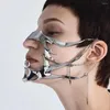 Baumelnde Ohrringe Mode Gothic Maske Cyber Punk Flüssigkeit Unregelmäßige Silber Farbe Hohl Frauen Männer Party Individuation Individueller Schmuck