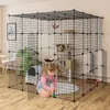 猫キャリアの大きなケージエンクロージャー屋内取り外し可能な金属ワイヤー犬小屋diy playpen子猫箱の運動場所に最適