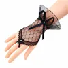 ladies Bow Sleeves Short Arm Sleeves Lace Wrist Cuffs Bracelets Women Solid Color Gloves Net Yarn Lace Gloves Accories g8R6#