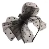 Hair Clips Black Womens Vintage Tea Party Fascinators Hat Ultra-Large Polka Dot Bowknot Headband Wholesale