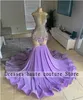 Lilac Purple LG Memraid Prom Dr pour les filles noires 2024 Sier Diamd Crystal Feather Robes d'anniversaire du soir Dres l5wi #