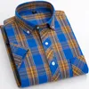 Oversize Size S-6XL Plaid Shirts For Mens Short Sleeve Cotton Fashion Design Young Casual Soft Comfortable Cardigan Blouse Shirt 240314