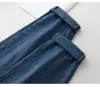 4XL Plus Größe Jeans Frauen 2023 Frühling Denim Harem Hosen Hohe Stretch Retro Label Slim Hosen Übergroße Kurve Kleidung a8Ho #