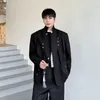 Herenkostuums NOYMEI Chinese stijl geplooid ontwerp Niche-jasje Donkere effen kleur All-match opstaande kraag Mannelijke jas Lente WA4039