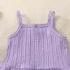 Clothing Sets Baby Girls 2PCS Shorts Sleeveless Lace Trim Button Camisole Solid Color PP