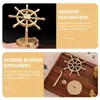 Dekorativa figurer Mässing Navigator Rudder Ornament Turning Gifts Chop Hands Pilot Crafts Office Decorations Marine Party Dekorera för