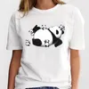 ny panda härlig söt t-shirt klädkarto grafisk tryck kort ärm fi casual plus size t shirt kvinnor v2st#