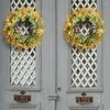 Guirlande de fleurs décoratives de printemps en plastique, couronne de fleurs sauvages simulées pour porte d'entrée, décoration murale de maison, mariage