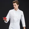 Mannen Cake Shop Cafe Pastry Chef Kostuum Frans Restaurant Hotel Chef Uniform Keuken Kantine Kok Werk Lg Mouw Jasje p5Hw #