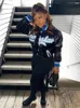 Giubbotti da donna WLWXR Primavera Nero Lettera Baseball per le donne 2024 Manica lunga Stampa Cappotti casual Bomber allentato femminile Varsity
