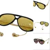 Designer Designer Okulary Uv400 Spolaryzowane soczewki owalne czarne pełne ramy ochronę przeciwsłoneczną luksusowe szklanki cienkie platowane złote lustro nogi okulary metal ga0136 c4