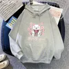 Primavera outono inverno mulheres hoodies carto gato bolha boba leite chá flor de cerejeira impressão lg manga plus size moletom com capuz s6zr #