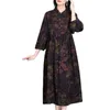 Casual Dresses Birdtree Real Silk Xiangyunsha Elegant Lapel Flower Print Fashion Vintage Versatile Dress 2024 Spring D42302QC