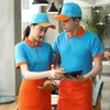 Uniformi da cameriere per bar, panetteria, ristorante - Camicia estiva con risvolto Abbigliamento da lavoro per catering, supermercato - Maglietta con aprile e cappello Y5Yp#